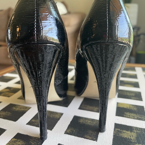 Joey black patent pointed toe stiletto heel 8 - Picture 5 of 11